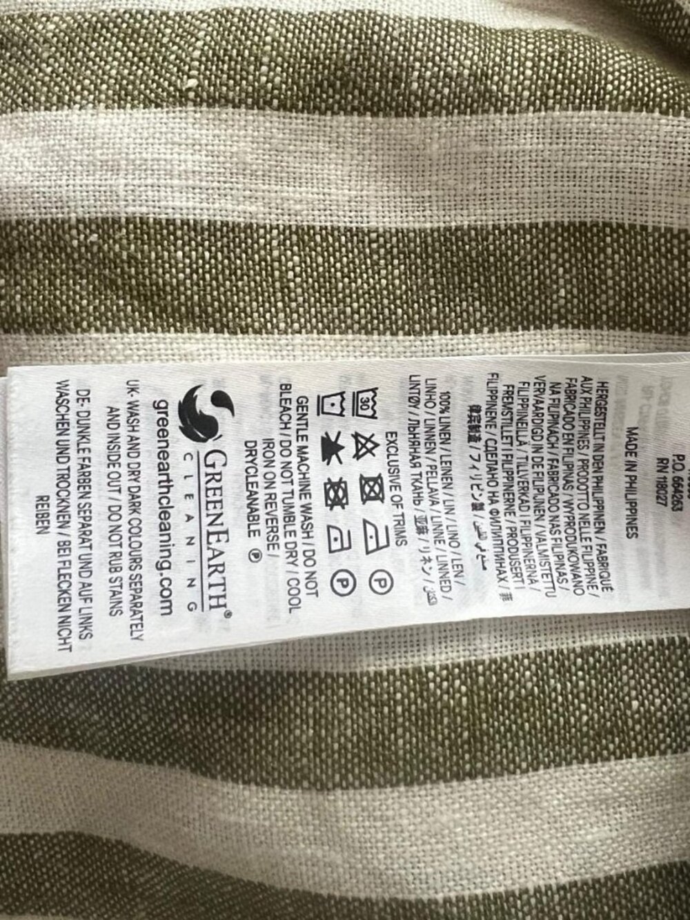 Boden Olive Ivory Stripe Linen Vest & Wide Leg Pants Set Size 8 - Picture 12 of 13